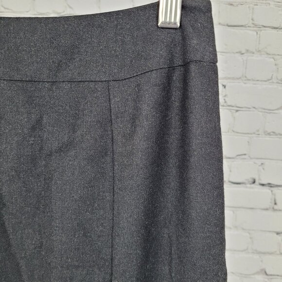 Carlisle Grey 100% Wool Lined Side Zip Buttoned Slit Midi Straight Skirt Size 4 - Picture 7 of 12